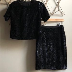 Ann Taylor sequin shirt/skirt set